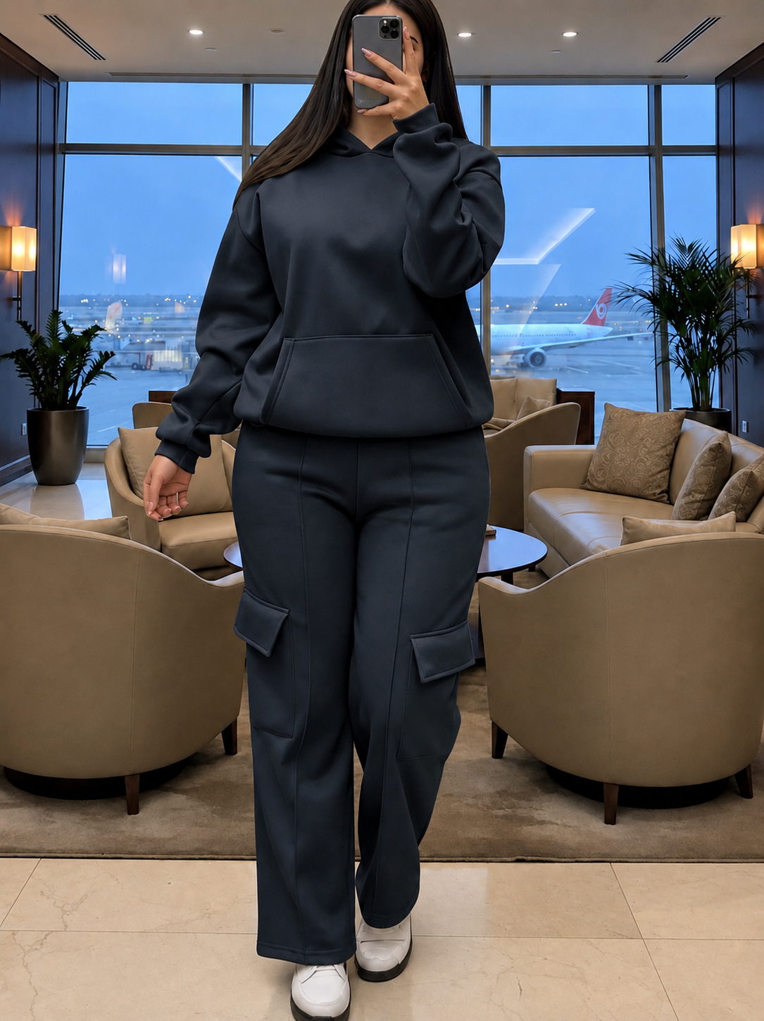 Women’s Oversized Hoodie & Cargo Pants Set